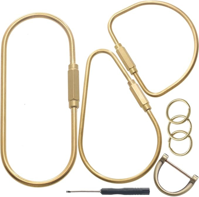 Brass Screw Lock Keychain-Simple Style Heavy Duty Car Key Organizer, Universal Key Fob Holder for... | Amazon (US)