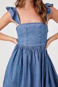 Denim Ruffle-Strap Mini Dress | Forever 21 (US)