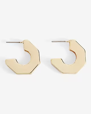 Mini Hexagon Huggie Hoop Earrings | Express
