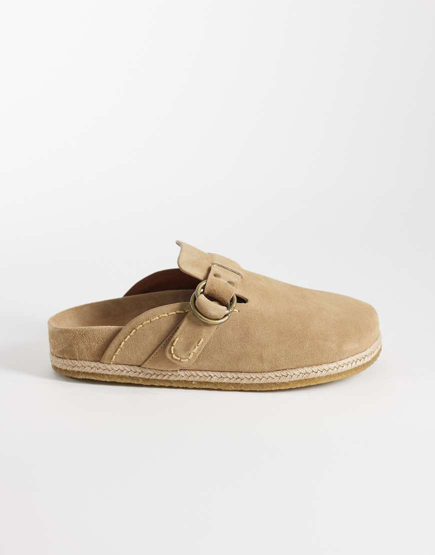 Polo Ralph Lauren turbach suede clog sandal in beige-Neutral | ASOS (Global)