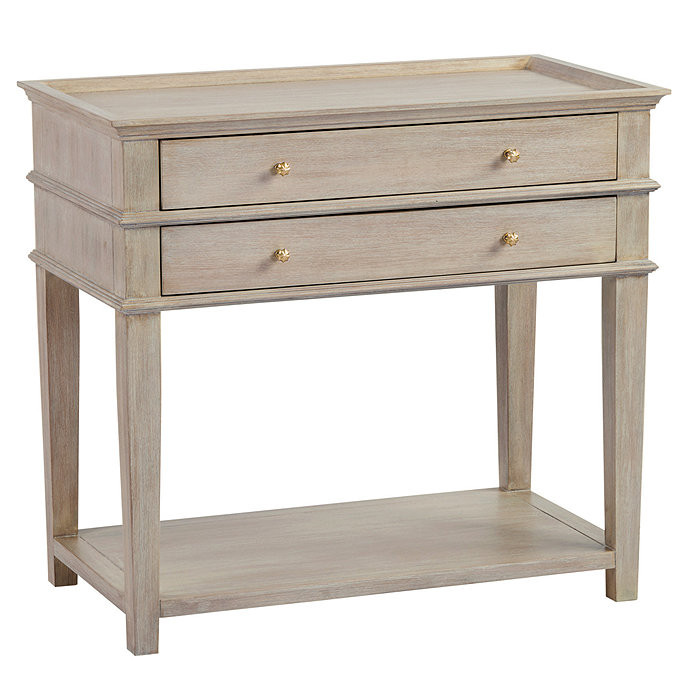 Grace 2 Drawer Open Shelf Side Table with Integrated Charging | Ballard Designs, Inc.