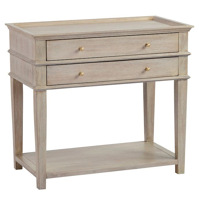 Grace 2 Drawer Open Shelf Side Table with Integrated Charging | Ballard Designs, Inc.