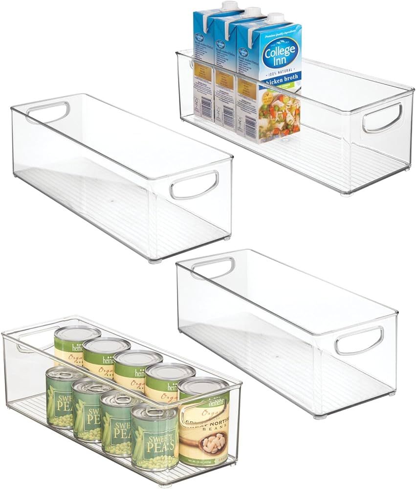mDesign Plastic Stackable Kitchen Organizer - Storage Bin with Handles for Refrigerator, Freezer,... | Amazon (US)