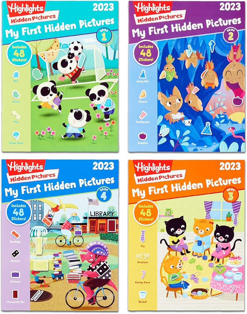 Highlights My First Hidden Pictures 2023 Activity Books for Kids Ages 3-6, 4-Book Set of Travel-Friendly Screen Free Seek and Find Fun with Stickers | Amazon (US)