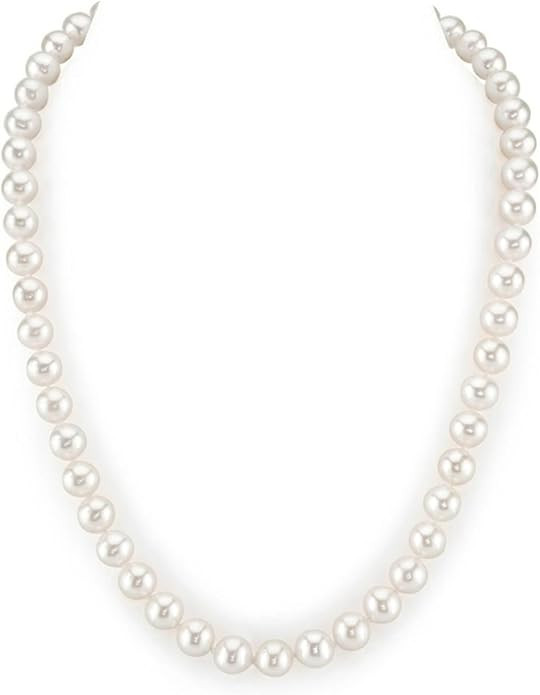 The Pearl Source Real Pearl Necklace for Women with AAA+ Quality Round White Freshwater Genuine C... | Amazon (US)