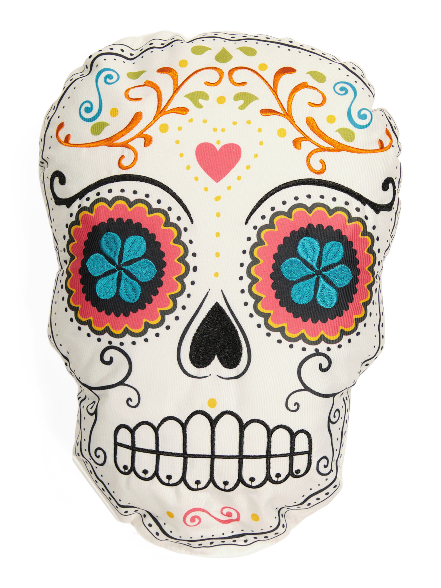 13x18 Embroidered Skeleton Shaped Pillow | TJ Maxx