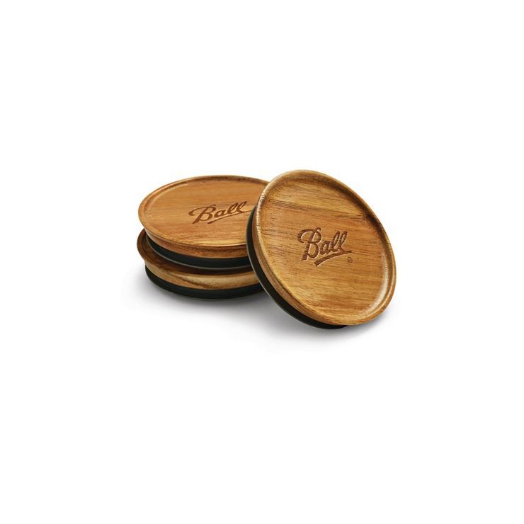 Ball 3pk Wooden Storage Lids, Wide Mouth | Target