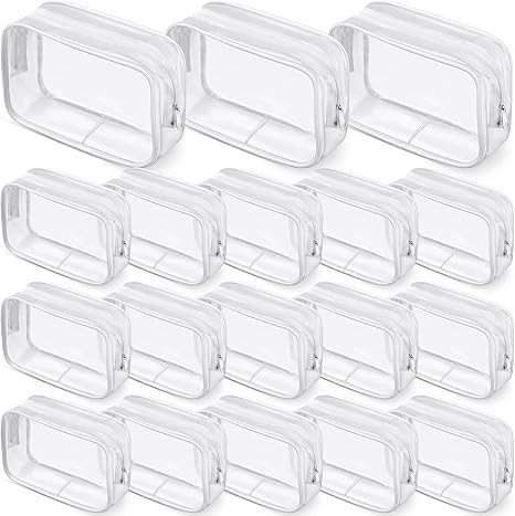 Saintrygo 18 Pack Clear Makeup Bags 7 x 5 PVC Cosmetic Bag Plastic Zippered Pouches Portable Toil... | Amazon (US)