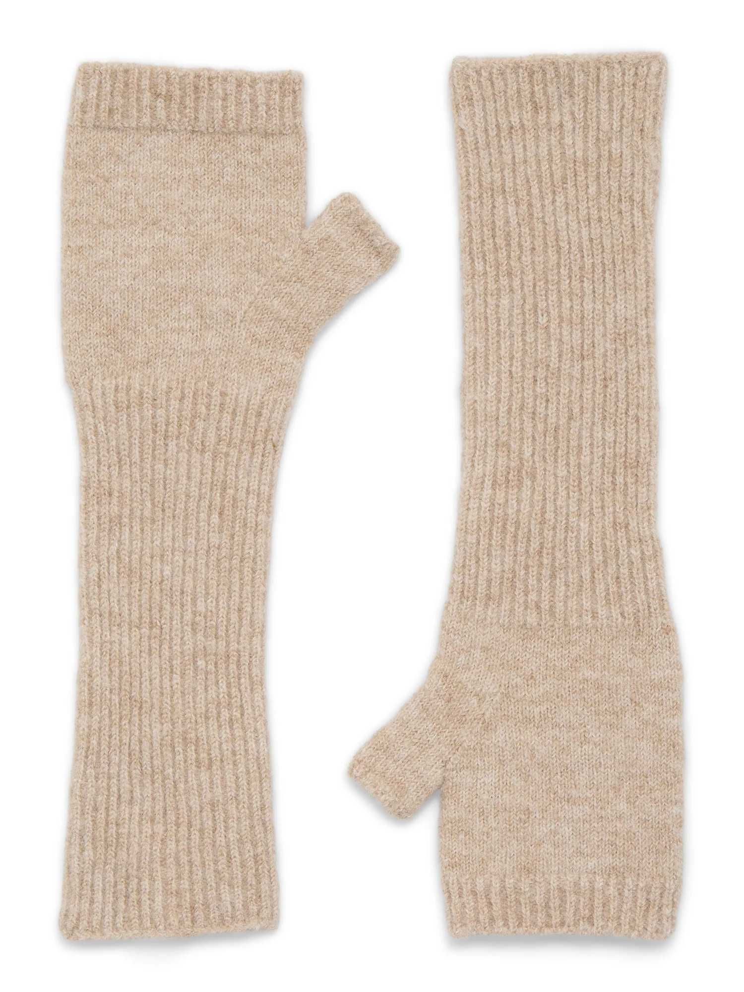 Time and Tru Women's Knit Fingerless Gloves, One Size, Sand | Walmart (US)