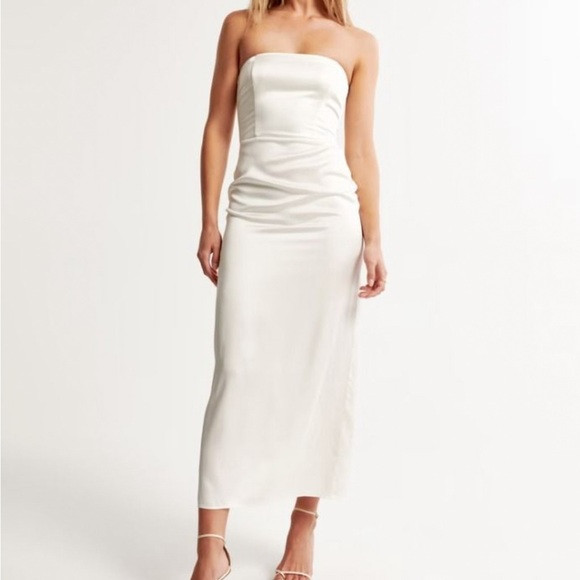 abercrombie and fitch strapless satin maxi dress | size xs | Poshmark