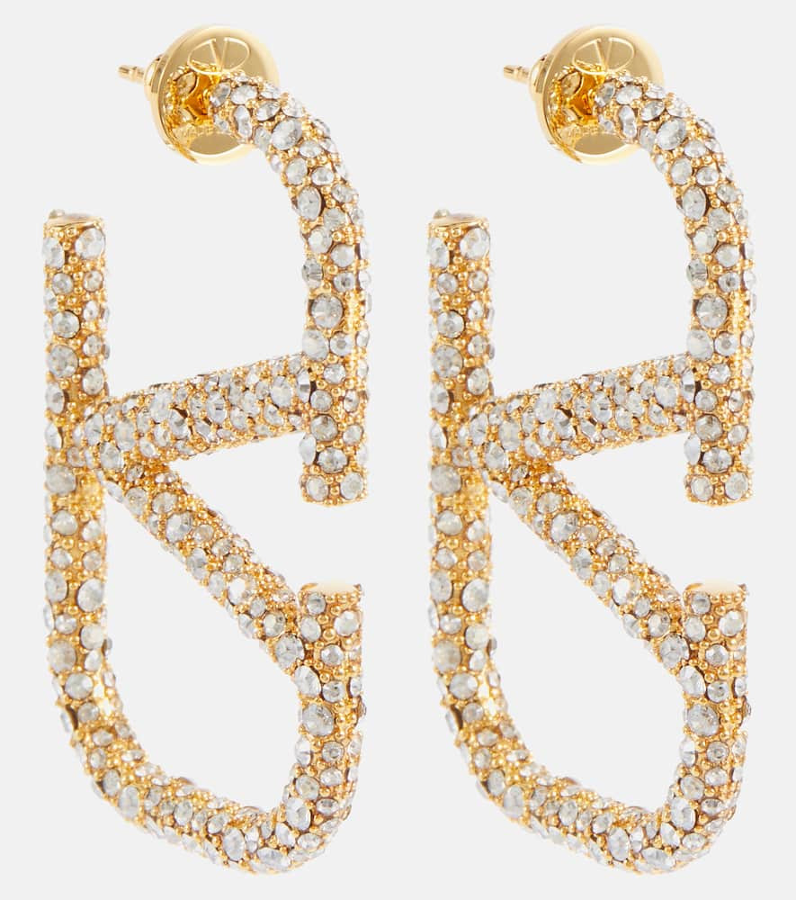 Valentino VLogo crystal-embellished earrings | Mytheresa (US/CA)