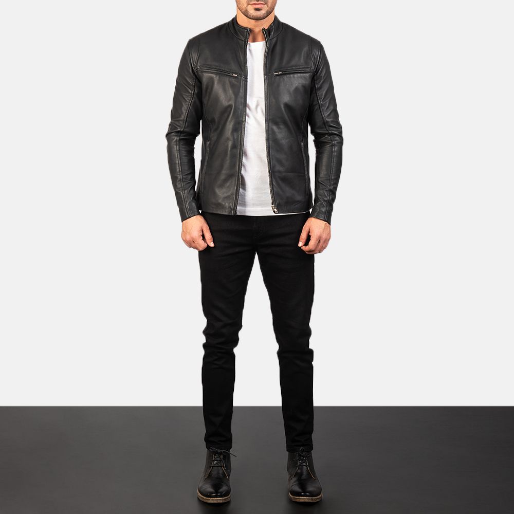 Ionic Black Leather Jacket | The Jacket Maker