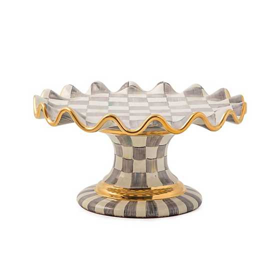 Sterling Check Fluted Cake Stand | MacKenzie-Childs