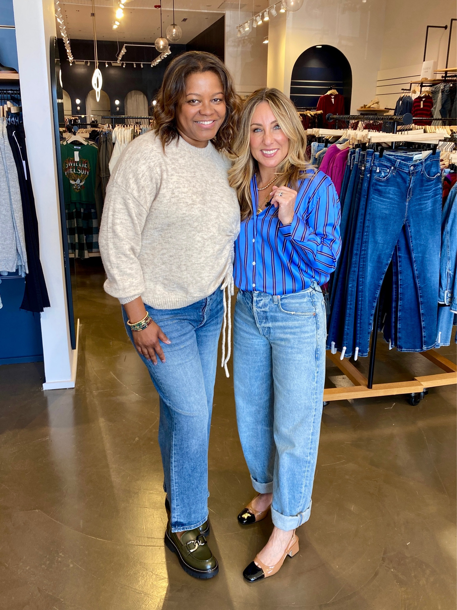 Wide leg jeans!

For a breezy and trendy look, team up cropped-to-ankle wide leg pants with a hip-grazing sweater and lug sole loafers.

#LTKover40 #LTKstyletip #LTKshoecrush