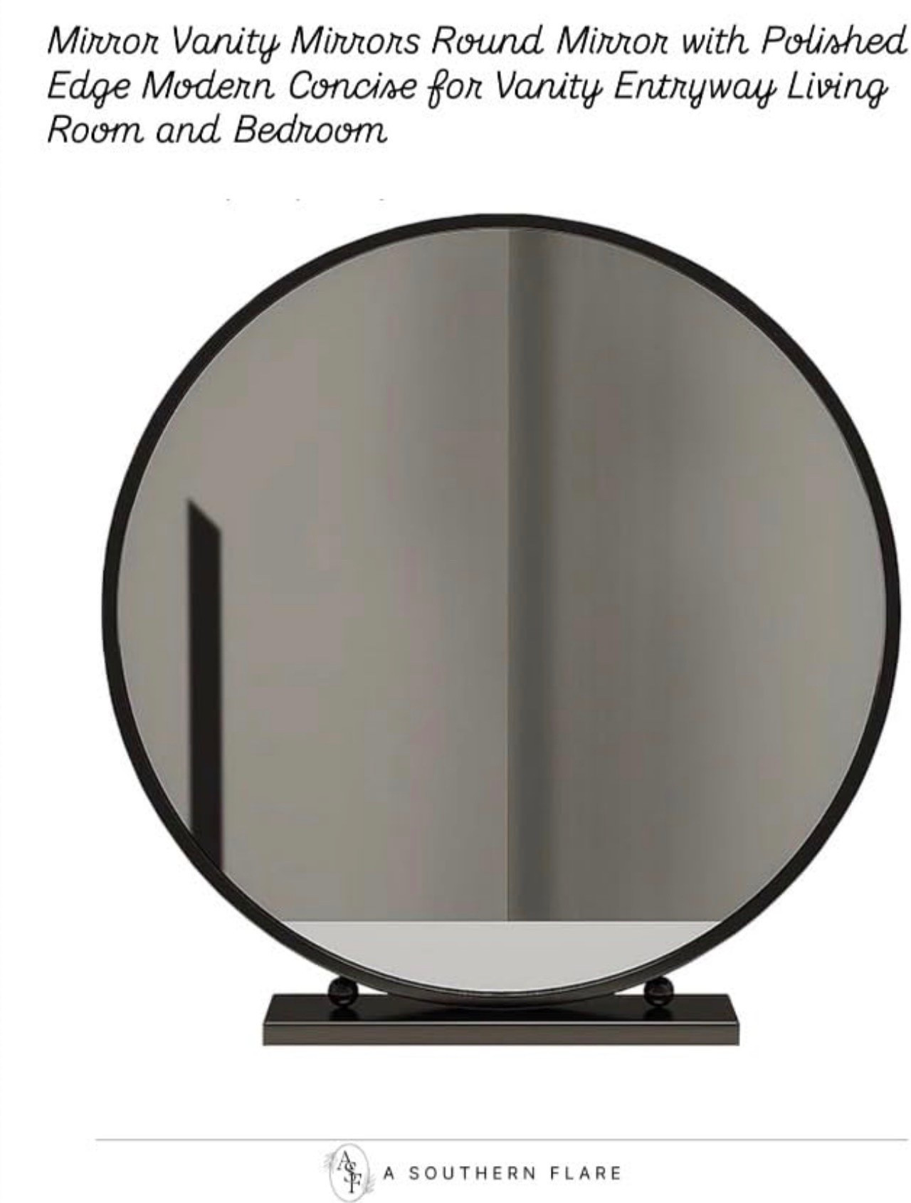 sleek round mirror, perfect for any room in your home. #HomeDecor #Mirror #ModernStyle