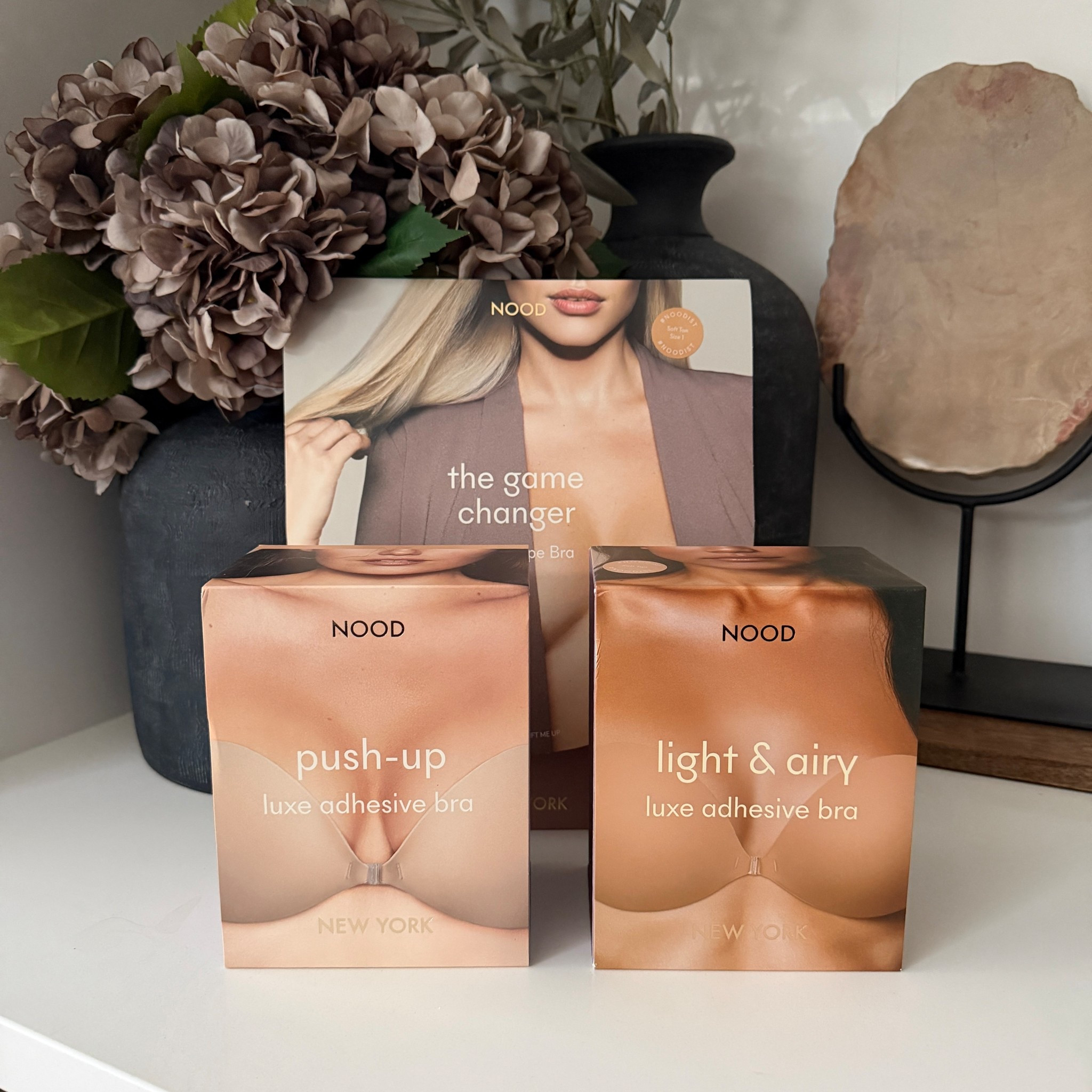 Trying out these adhesive push up bras by nood