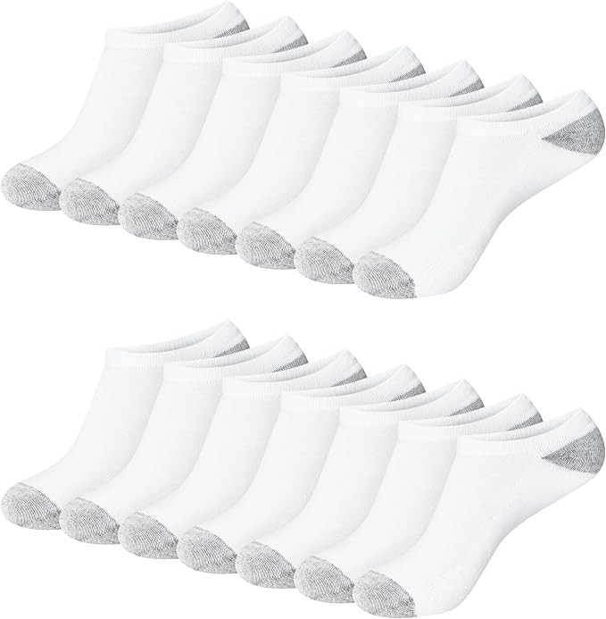 Hanes Women's Crew, Ankle, and No-Show Moisture-Wicking Cushioned Athletic Socks (14 Pack) | Amazon (US)