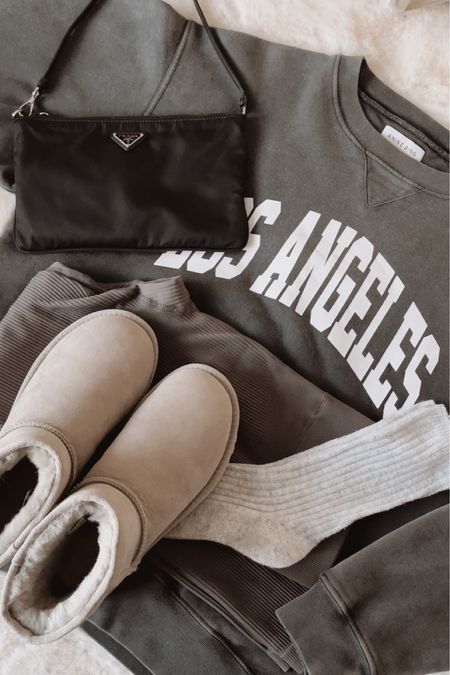Anine Bing Sweater, oversized sweater, grey uggs, neutral outfit ☁️ 

#LTKSeasonal #LTKstyletip #LTKunder50