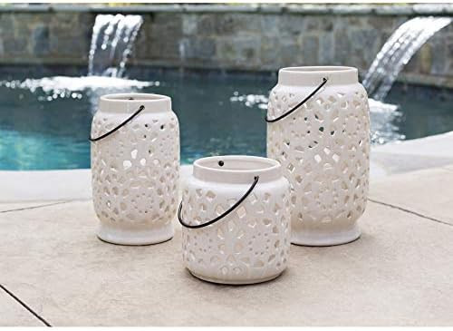 Artistic Weavers Illume Ceramic Lantern, 7" H x 6" W x 6" D, White | Amazon (US)