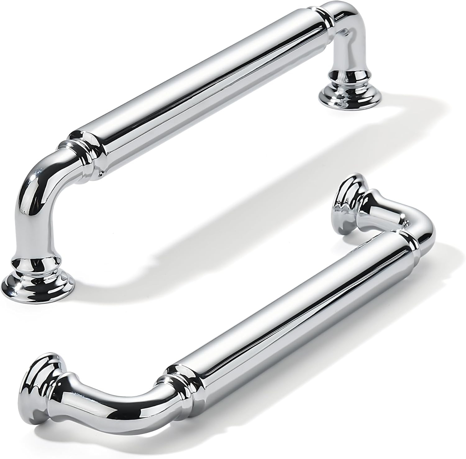 khtumeware 10-Pack Polished Chrome Heavy-Duty Solid Cabinet Pulls, 5 Inch (128mm) Hole Center, Dr... | Amazon (US)