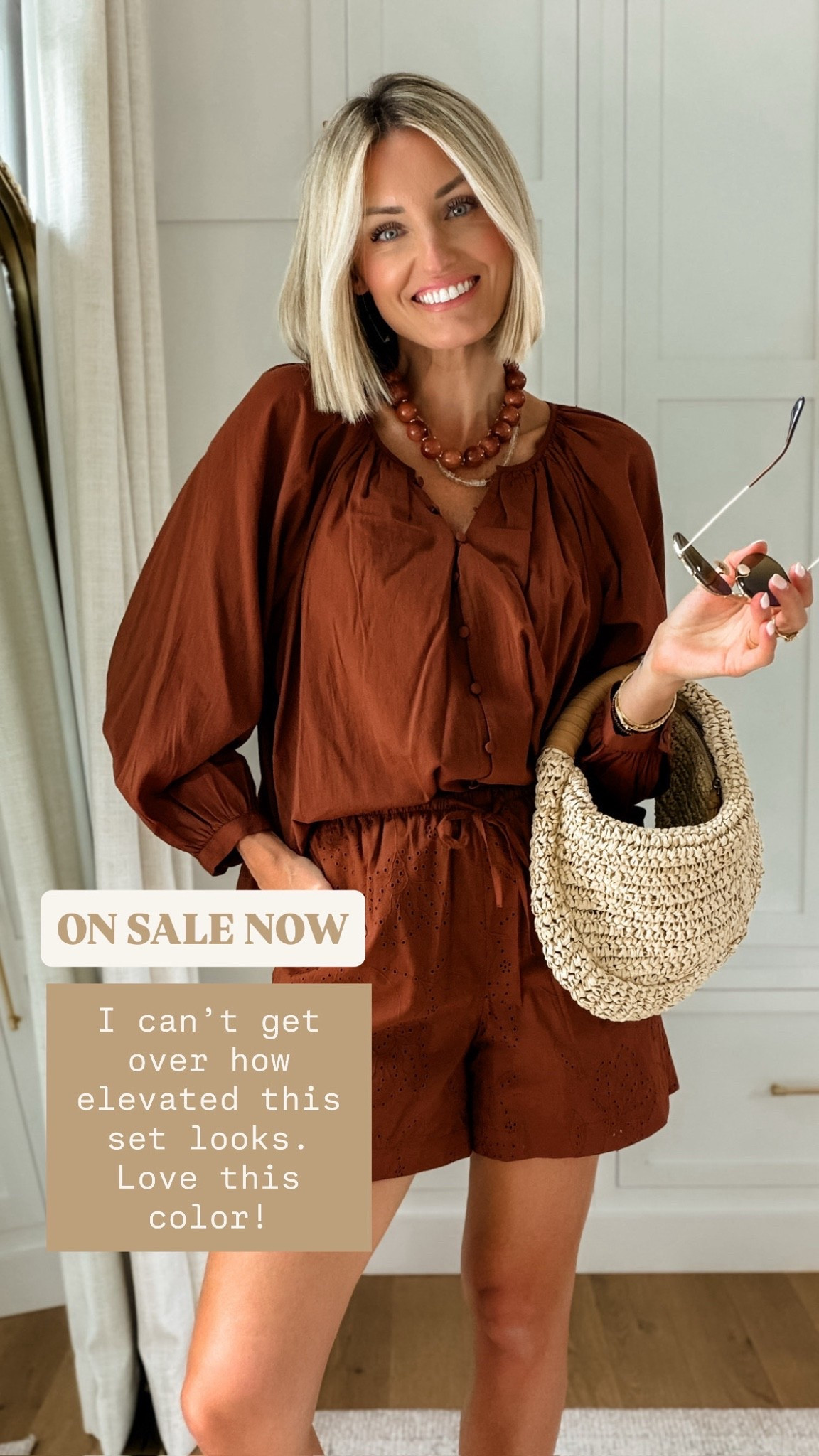 Love how elevated this set looks! The eyelet details are the shorts are so cute! Currently on sale for July 4th week! Wearing S in top & XS in shorts!

Loverly Grey, Target sale, July 4th sale, summer outfit, matching sets

#LTKSeasonal #LTKSaleAlert
