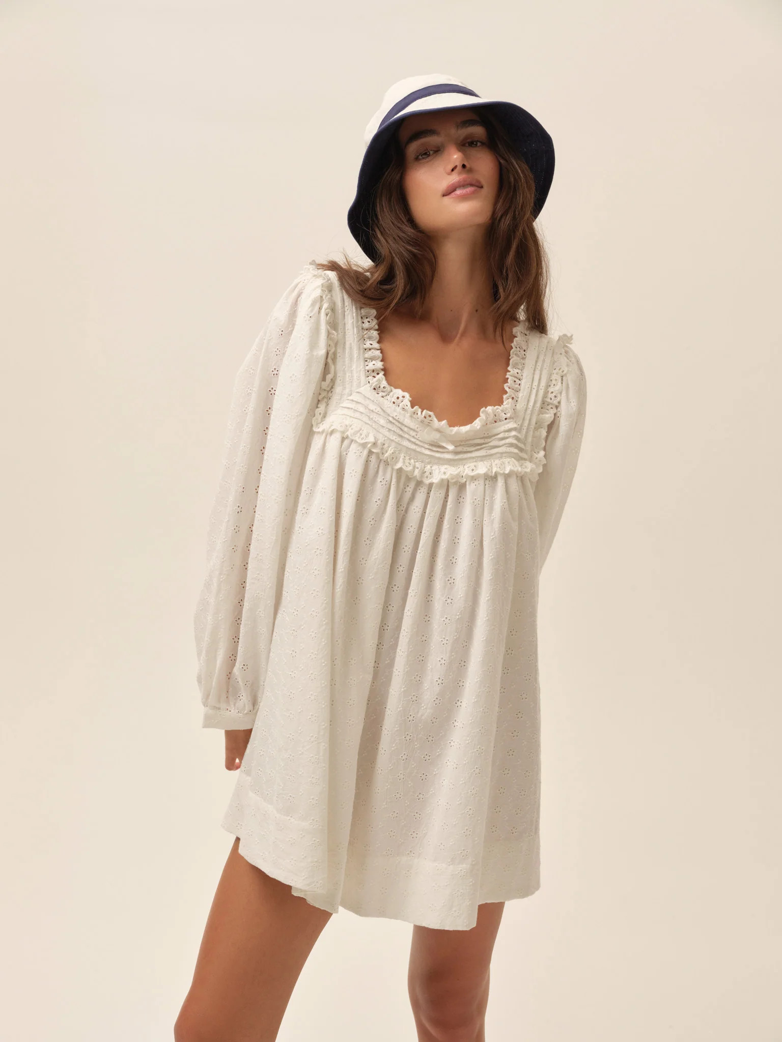Susie Eyelet Babydoll Mini Dress | For Love & Lemons