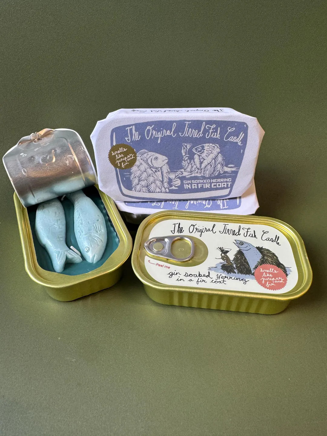 Juniper & Fir Tinned Fish Candle: Unique Seafood Candle Gift - Etsy | Etsy (US)