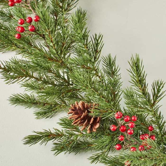 Faux Pine with Berries & Pinecones Plant Garland - Hearth & Hand™ with Magnolia | Target
