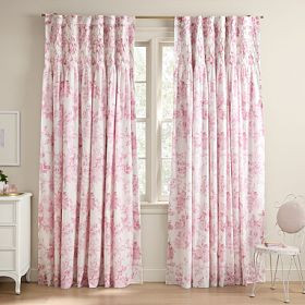 LoveShackFancy Smocked Damask Light-Filtering Curtain | Pottery Barn Teen