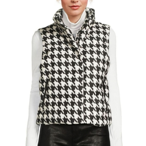 Houndstooth Puffer Vest | Poshmark