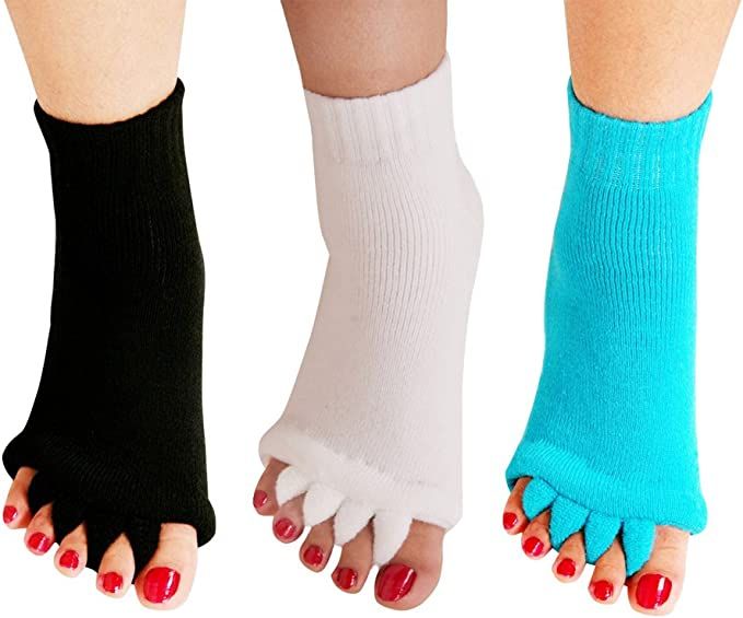 Yoga Sports GYM Five Toe Separator Socks Alignment Pain Health Massage Socks, Prevent Foot Cramps... | Amazon (US)