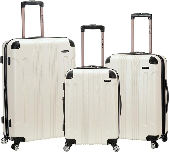 Amazon.com | Rockland London Hardside Spinner Wheel Luggage, White, 3-Piece Set (20/24/28) | Lugg... | Amazon (US)