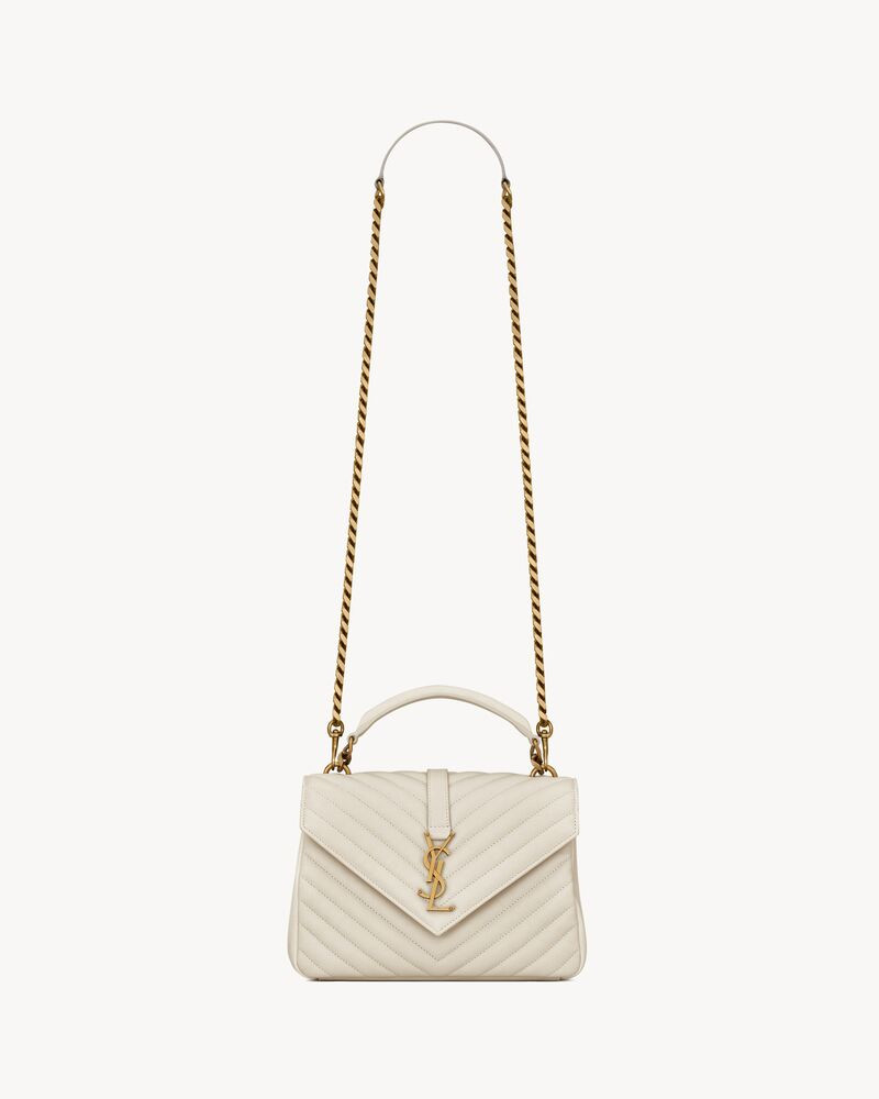 SAINT LAURENT MONOGRAM BAG DECORATED WITH CHEVRON-QUILTED OVERSTITCHING AND METAL YSL INITIALS, F... | Saint Laurent Inc. (Global)