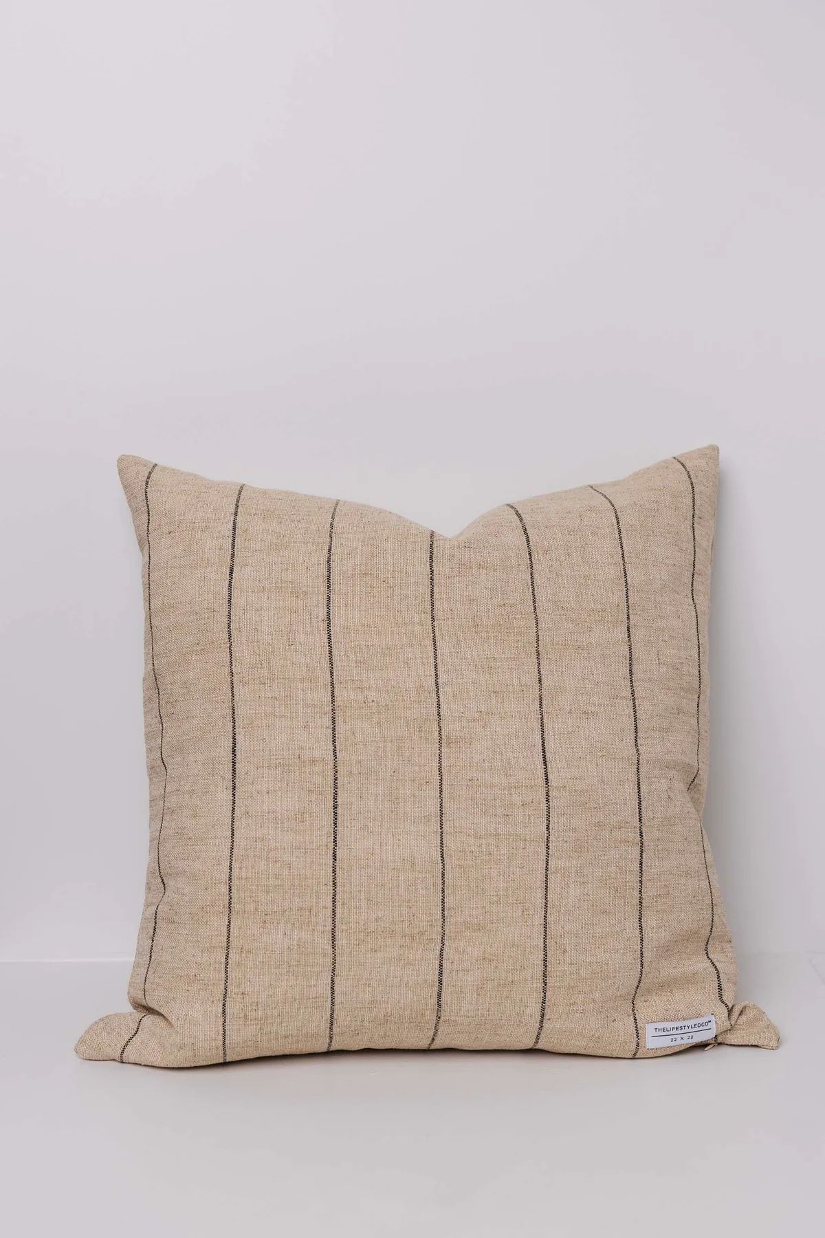 Arvin Burlap Linen Stripe Pillow - 2 Sizes | THELIFESTYLEDCO
