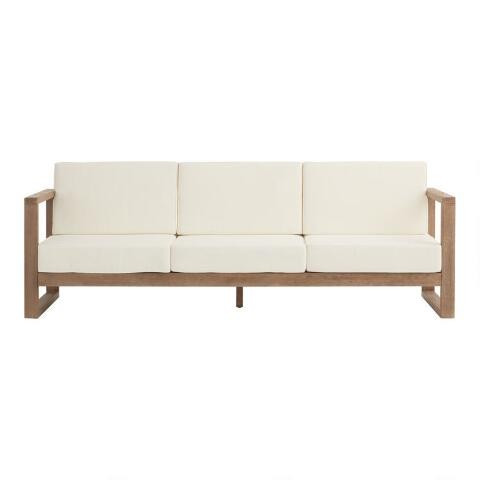 Light Brown Eucalyptus Segovia 3 Seater Outdoor Bench | World Market