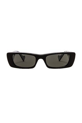 Gucci Slim Rectangular in Shiny Black & Grey Solid from Revolve.com | Revolve Clothing (Global)