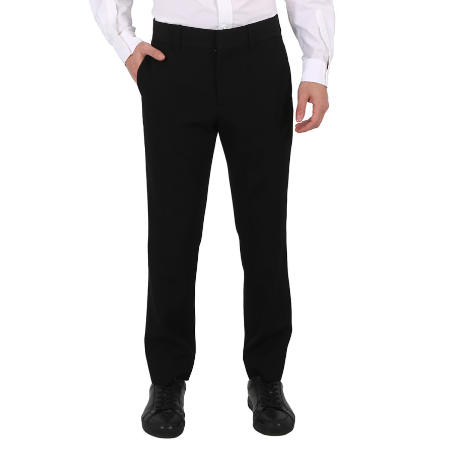 Burberry Mens Black Grain De Poudre Wool Trousers | Jomashop.com & JomaDeals.com