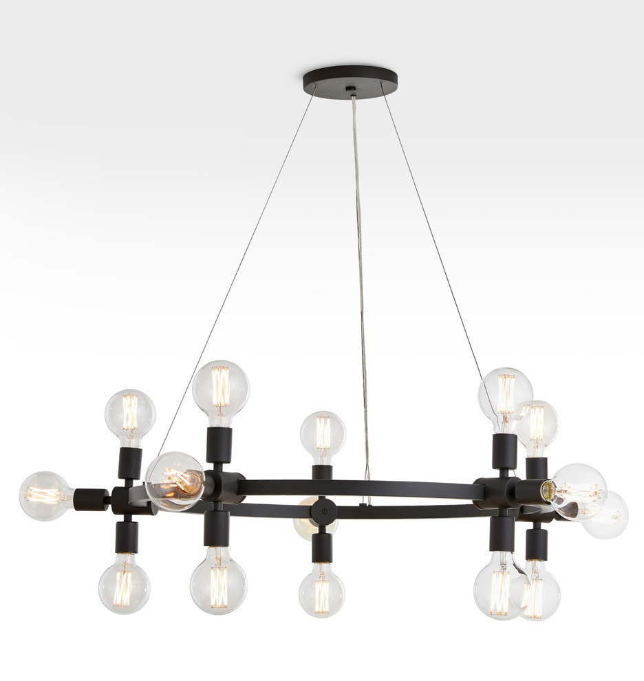 Radcliffe 30" Round Bare Bulb Chandelier | Rejuvenation
