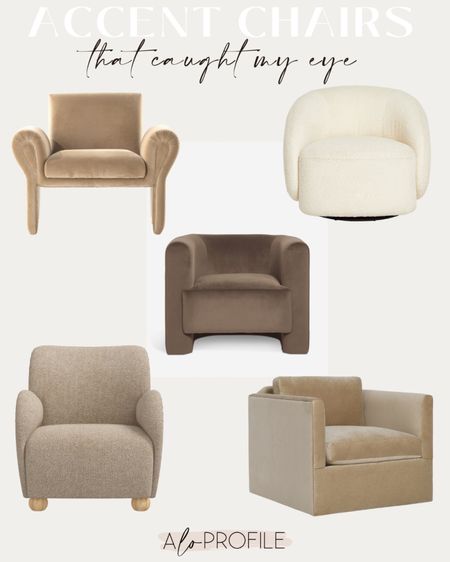 Accent Chairs // modern chairs, velvet chairs, modern furniture, accent furniture, family room, living room, swivel chairs, boucle chairs, moody furniture

#LTKhome