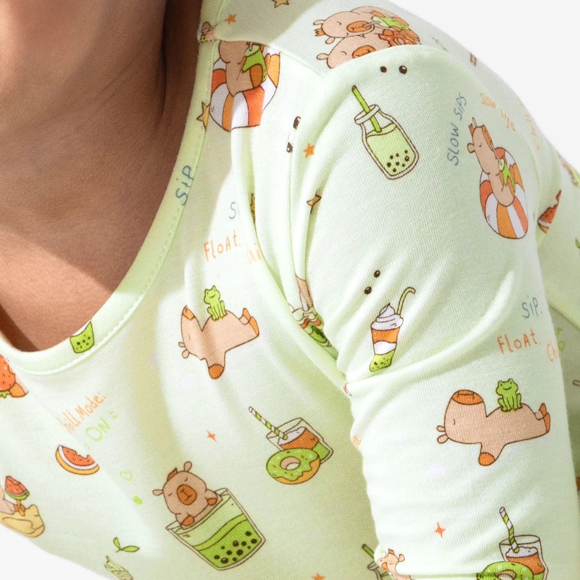 Capybara Boba Bamboo Kids Pajamas | Bellabu Bear