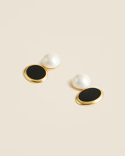 Glass pearl and enamel earrings | J. Crew US