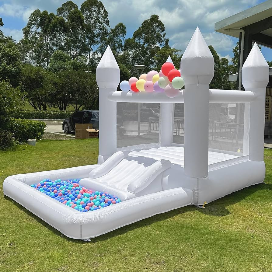 Inflatable White Bounce House Professional Jumping Bouncy Castle Bouncer for Wedding Party with C... | Amazon (US)