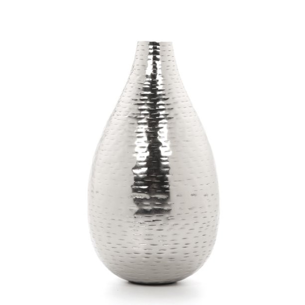 Hosley's 8.75 inch High, Silver Hammered Metal Vase - Walmart.com | Walmart (US)