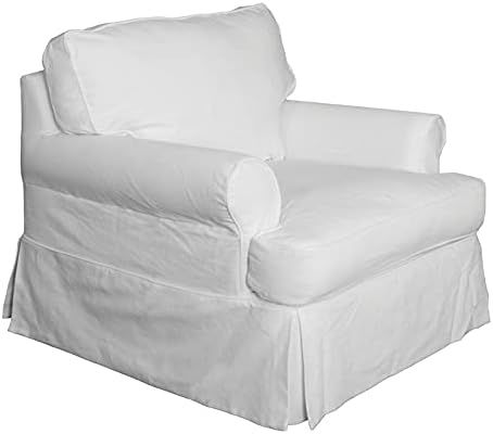 Sunset Trading Horizon Slipcovered Chair, Warm White | Amazon (US)