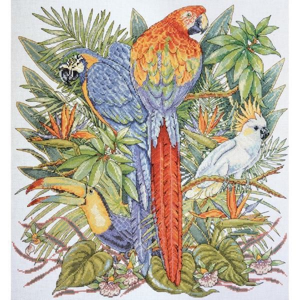 Birds Of Paradise Counted Cross Stitch Kit - 16 X17  14 Count | Bed Bath & Beyond