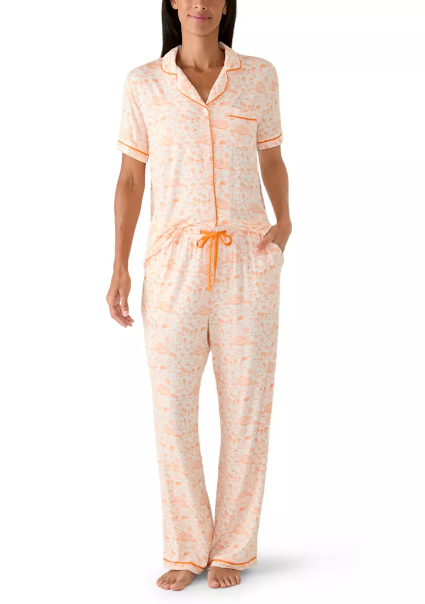 Chalotte Short Sleeve Shirt and Pants Pajama Set | Belk