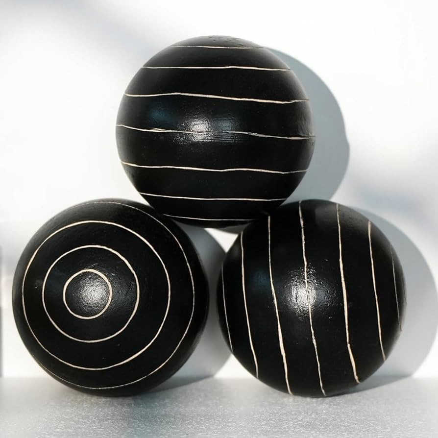 Decorative Orbs for Bowls and Vases, Circle Pattern, 4 inch Resin Round Sphere Balls, Set of 3, L... | Amazon (US)