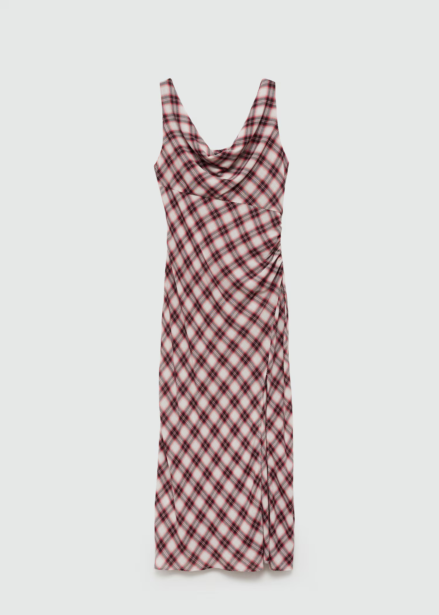 Check-print midi-dress | MANGO (US)
