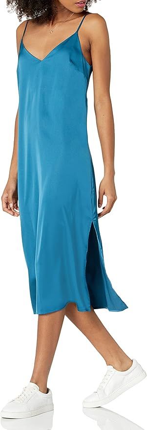 The Drop Women's Ana Silky V-Neck Midi Slip Dress | Amazon (US)