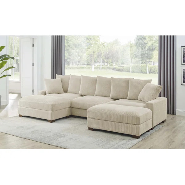 Ashira 5 - Piece Corduroy Sectional | Wayfair North America